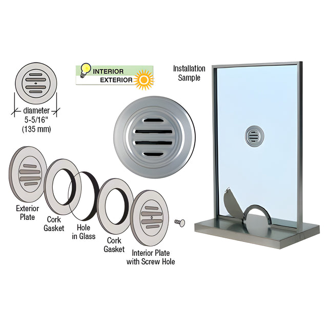 CRL Chrome Plated Brass 5-5/16" No-Draft Speak-Thru