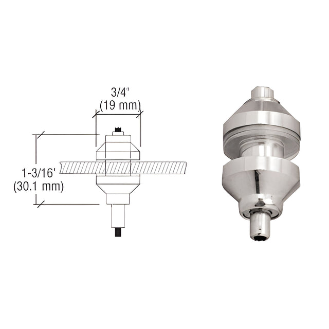 CRL Chrome Plated Drilled Glass Shelf Brackets for the Cable Display System