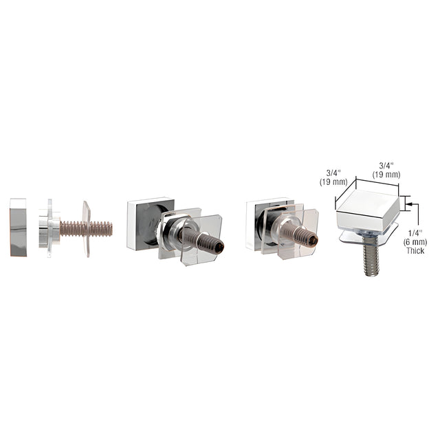 CRL Chrome SQ Washer/Stud Replacement Set