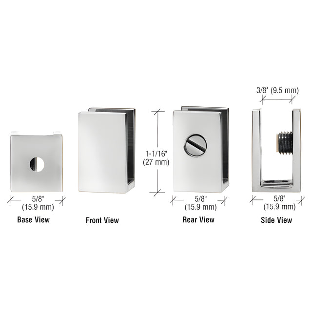 CRL Chrome Set Screw Clamp for 1/4" to 5/16" Glass