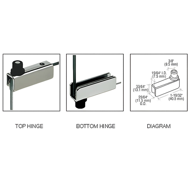 CRL Chrome Standard Mount Glass Door Hinge