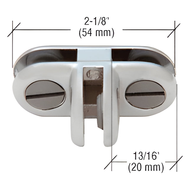 CRL Chrome T-Style Three-Way 90 Degree Display Connector