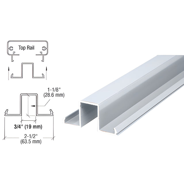 CRL Clear Anodized 200, 300, 350, and 400 Series 241" Glass Rail Infill