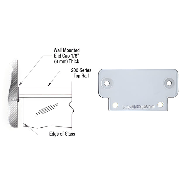 CRL Clear Anodized 200 Series Wall Mount End Cap