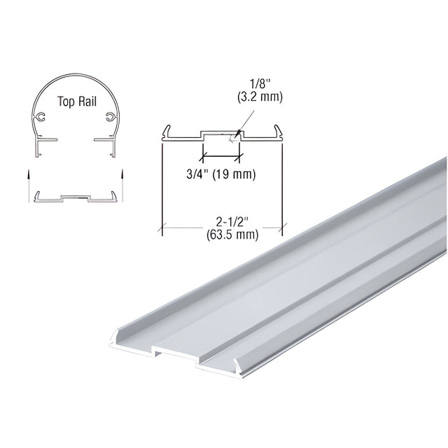 CRL Clear Anodized 241" Top Rail Infill for Pickets