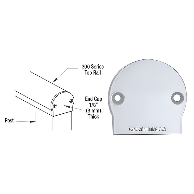 CRL Clear Anodized 300 Series Decorative End Cap