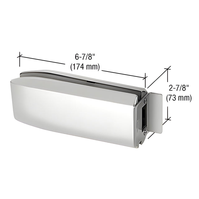 CRL Clear Anodized PTH Series Glass Mounted Long Patch Lock Keeper