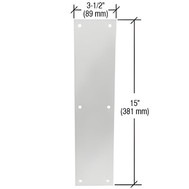 CRL Clear Anodized Push Plate 3-1/2" x 15"