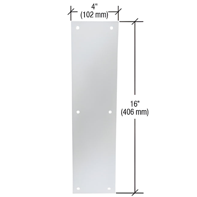 CRL Clear Anodized Push Plates 4" x 16"