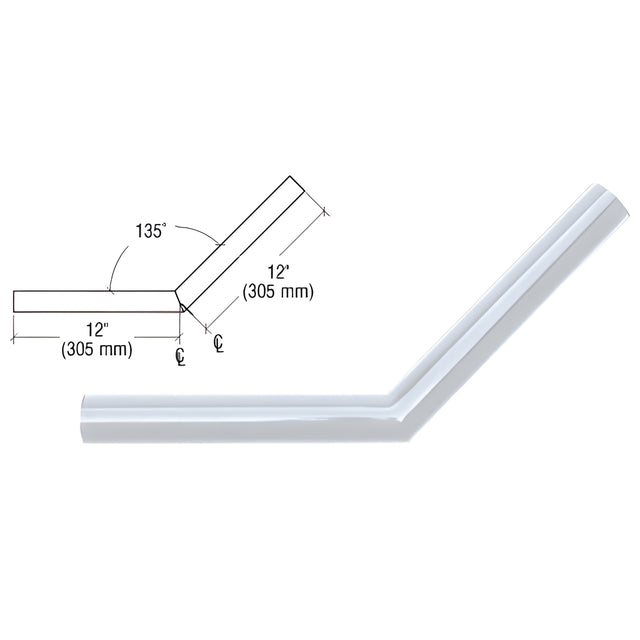 CRL Clear Anodized Quick Connect 135º Corner for 1-1/2" Diameter Tubing