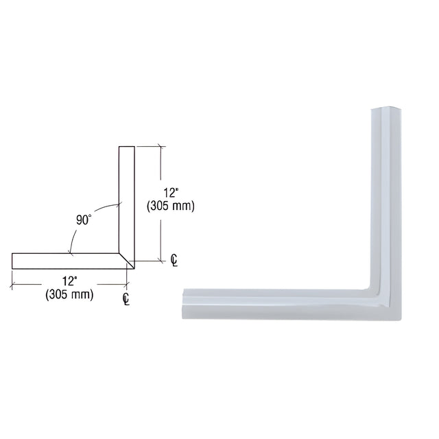 CRL Clear Anodized Quick Connect 90º Corner for 1-1/2" Diameter Tubing