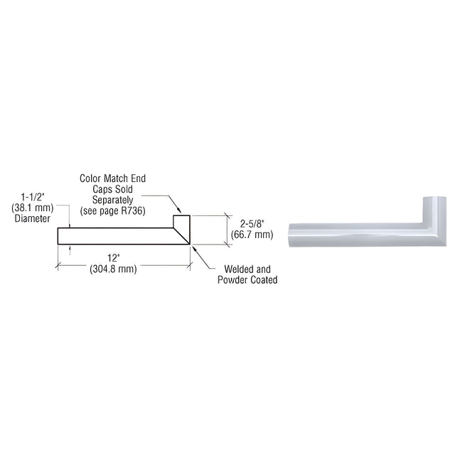 CRL Clear Anodized Quick Connect Wall Hand Rail Return for 1-1/2" Diameter Tubing