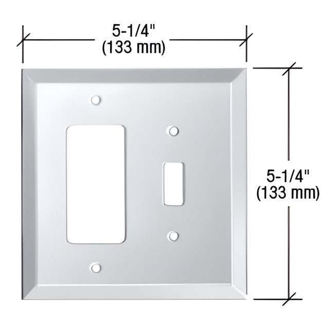 CRL Clear Designer Toggle Combo Glass Mirror Plate