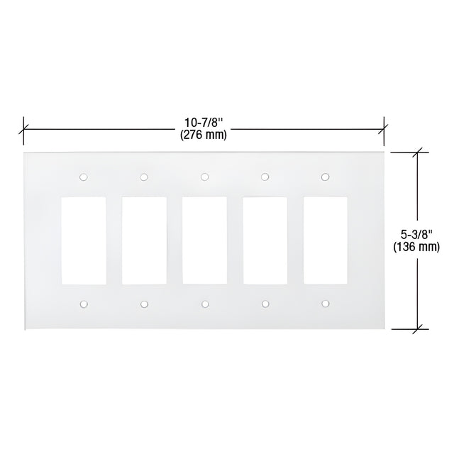 CRL Clear Five Gang Designer Acrylic Mirror Plate