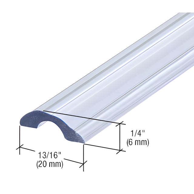 CRL Clear Frameless Shower Door Half-Round Threshold