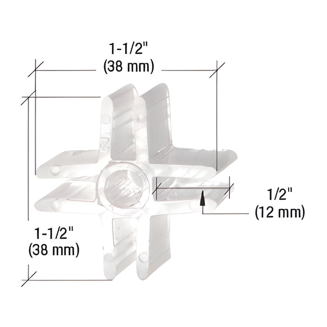 CRL Clear Plastic 90º 4-Way Display Connector