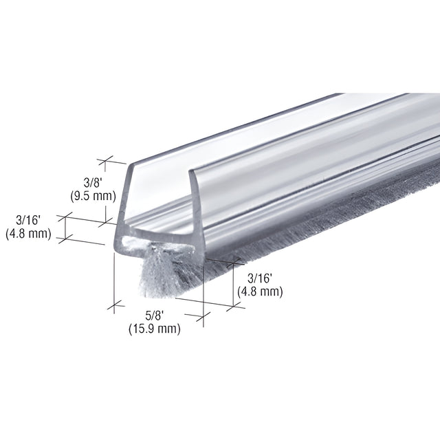 CRL Clear Polycarbonate Wipe with Pile Weatherstrip