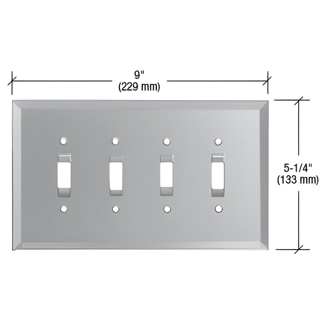CRL Clear Quad Toggle Glass Mirror Plate