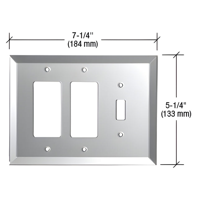CRL Clear Toggle Double Designer Glass Mirror Plate