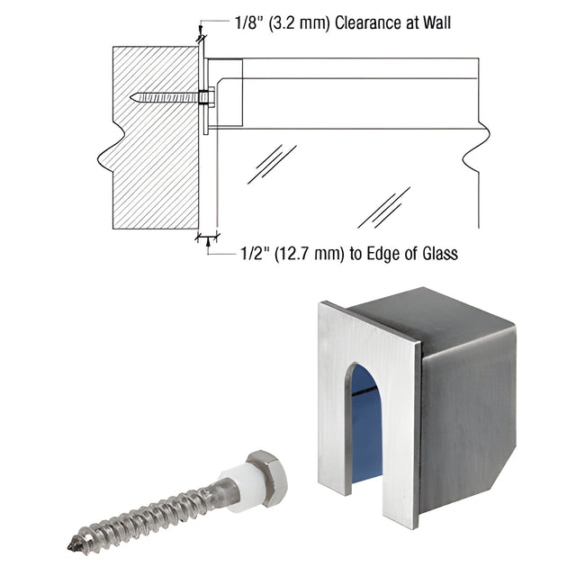 CRL Custom Brushed Stainless Stabilizing End Cap for 11 Gauge Cap Railings