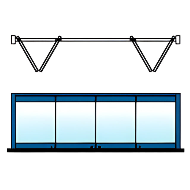 CRL Custom Color 4-Panel Bipart Overhead Track Full Bi-Fold Door Configuration