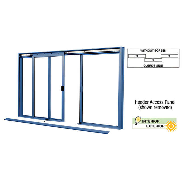 CRL Custom Color Powder Painted DW Series Manual Deluxe Sliding Service Window OXO without Screen