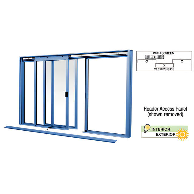 CRL Custom Color Powder Painted DW Series Manual Deluxe Sliding Service Window OXO with Screen