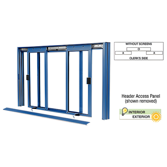 CRL Custom Color Powder Painted DW Series Manual Deluxe Sliding Service Window XOX Without Screen