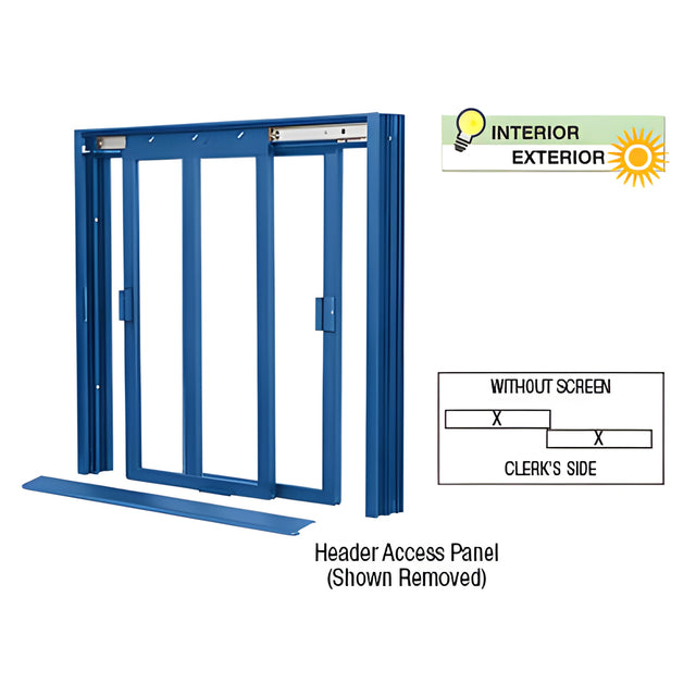 CRL Custom Color Powder Painted DW Series Two Panel Manual Deluxe Sliding Service Window XX Without Screen