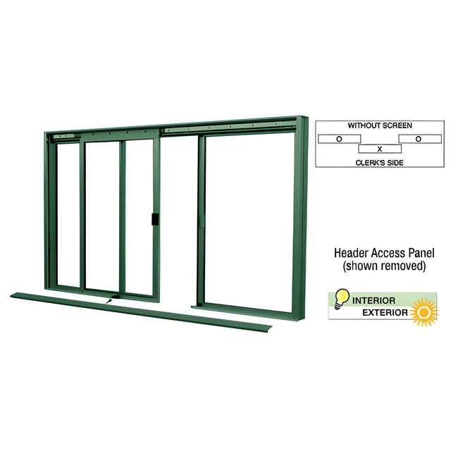 CRL Custom KYNAR® Paint DW Series Manual Deluxe Sliding Service Window OXO without Screen