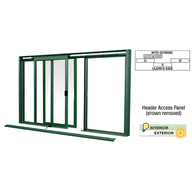 CRL Custom KYNAR® Paint DW Series Manual Deluxe Sliding Service Window OXO with Screen