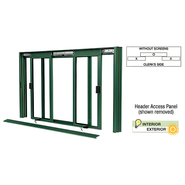 CRL Custom KYNAR® Paint DW Series Manual Deluxe Sliding Service Window XOX Without Screen