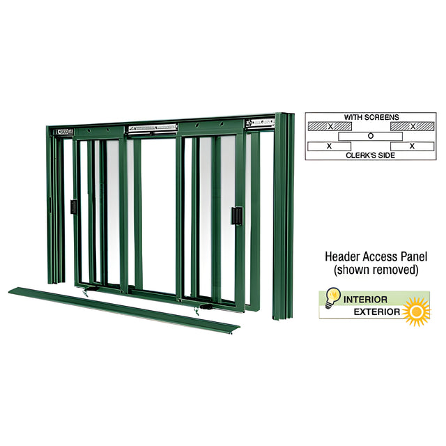 CRL Custom KYNAR® Paint DW Series Manual Deluxe Sliding Service Window XOX with Screen