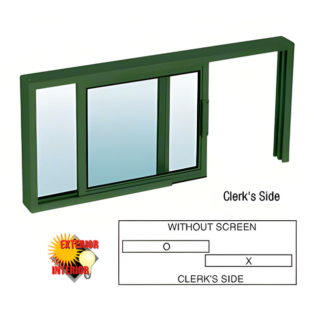 CRL Custom KYNAR® Painted Horizontal Sliding Service Window XO or OX Format with 1/2" Insulating - No Screen