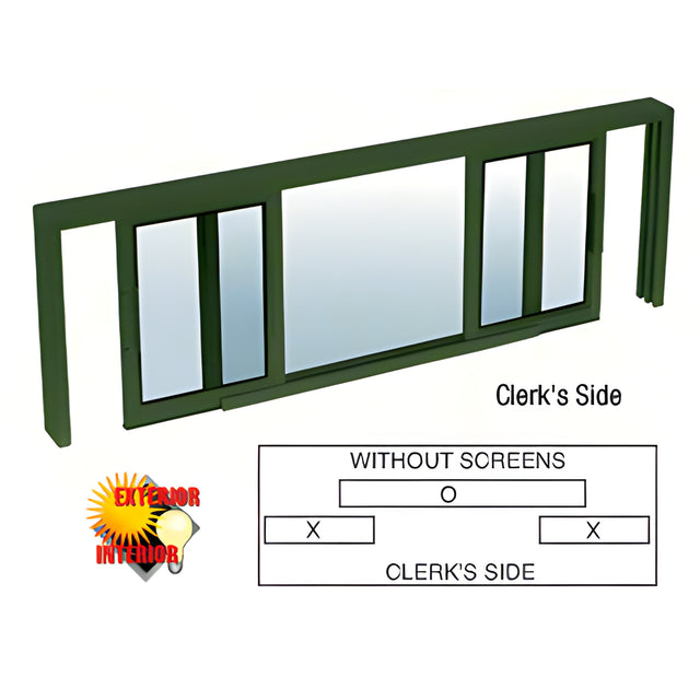 CRL Custom KYNAR® Painted Horizontal Sliding Service Window XOX Format with 1/4" Glass no Screen