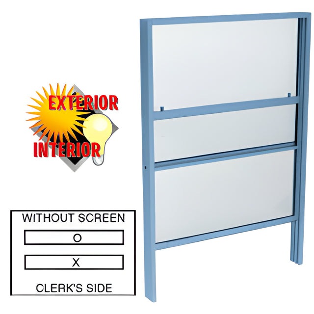 CRL Custom KYNAR® Painted Vertical Sliding Service Windows with 1/4" Glass No Screen