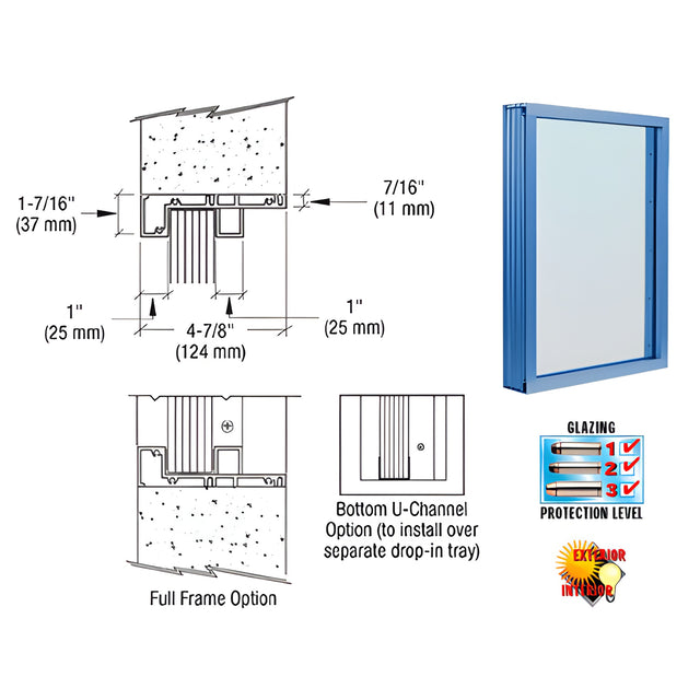 CRL Custom Powder Painted (Specify) Aluminum Standard Inset Frame Exterior Glazed Vision Window