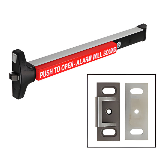 CRL DETEX® V40 36" Alarmed Rim Exit Device - Weatherized (Indoor/Outdoor)