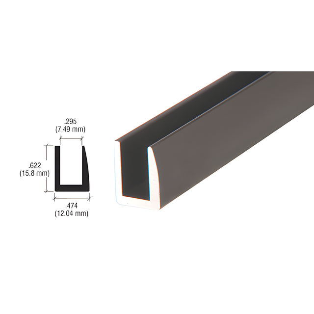 CRL Dark Bronze 1/4" Single Channel with 5/8" High Wall