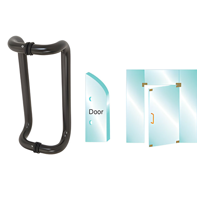 CRL Dark Bronze 10" Glass Mounted Offset Pull Handle