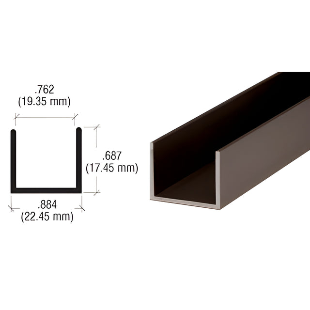 CRL Dark Bronze 3/4" U-Channel
