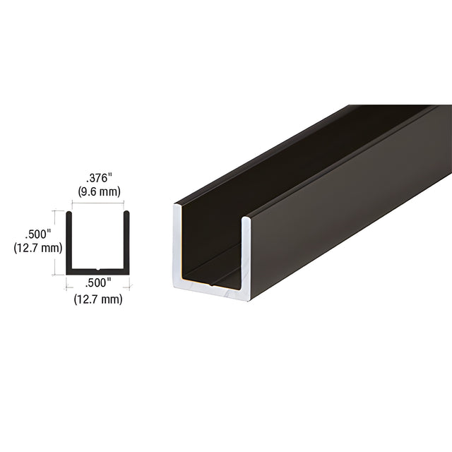 CRL Dark Bronze 3/8" Single Aluminum U-Channel