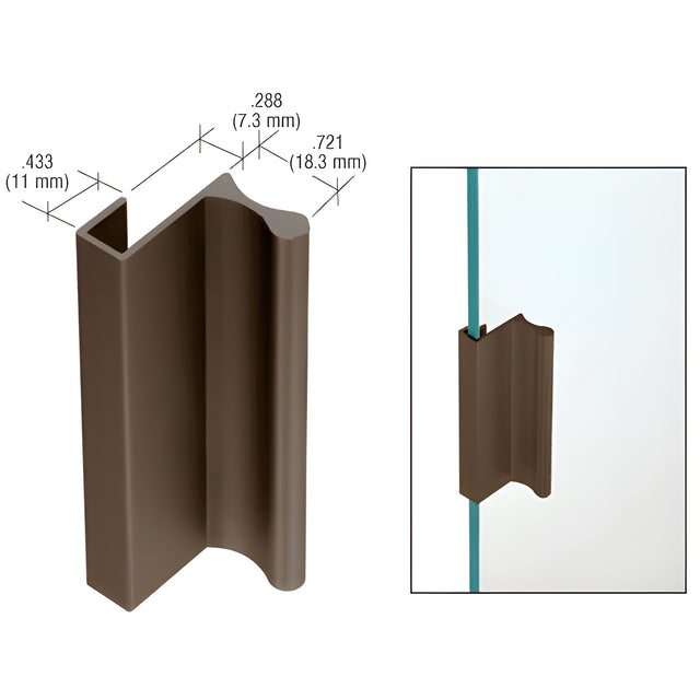 CRL Dark Bronze 3" Aluminum Pull with 7/16" Lip for Sliding Glass and Panel Door