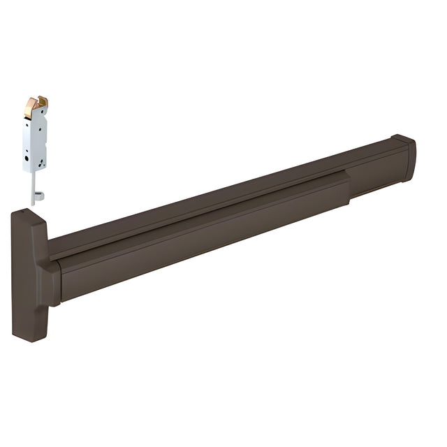 CRL Dark Bronze 36" Jackson® 2085 Push Pad Concealed Vertical Rod Left Hand Reverse Bevel Panic Exit Device