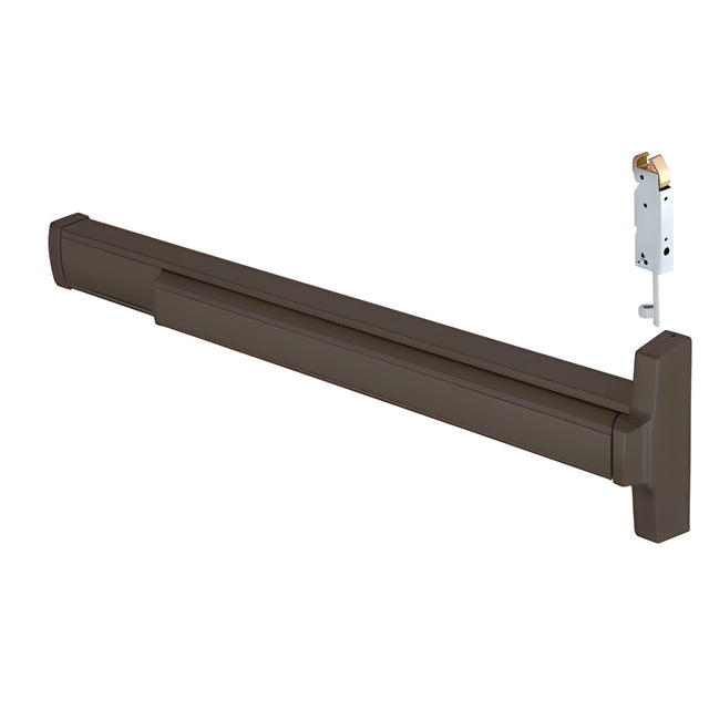 CRL Dark Bronze 36" Jackson® 2085 Push Pad Concealed Vertical Rod Right Hand Reverse Bevel Panic Exit Device