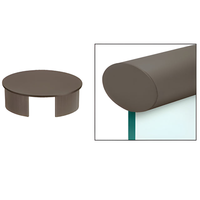 CRL Dark Bronze 4" x 2-1/2" Oval End Cap for Cap Railing