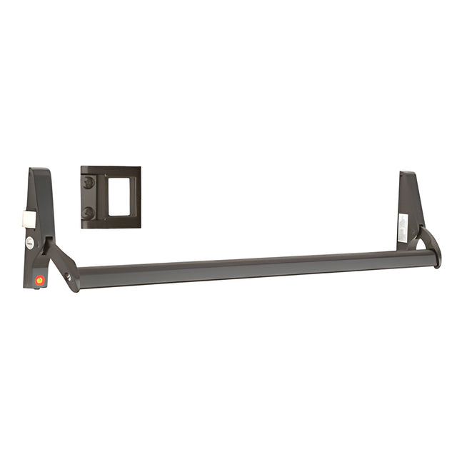 CRL Dark Bronze 48" Jackson® 10 Series Left Hand Reverse Bevel Crossbar Rim Panic Exit Device, 'S' Type Strike