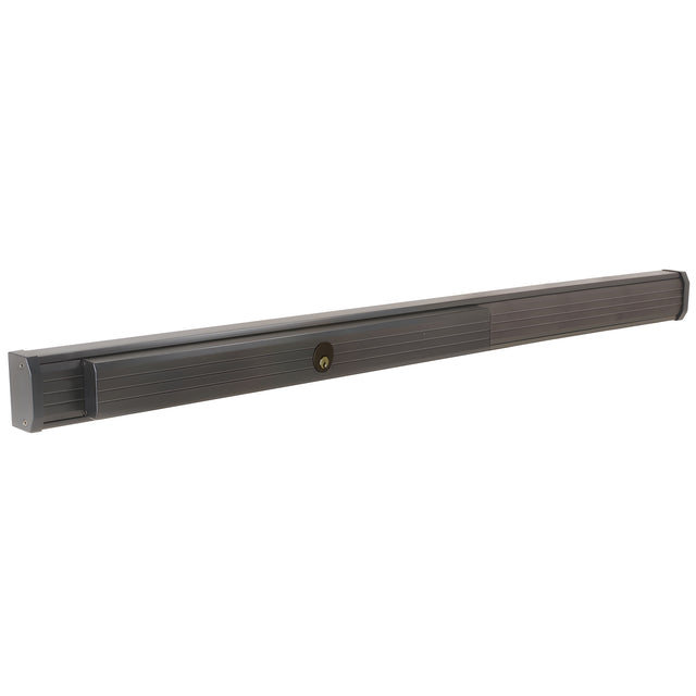 CRL Dark Bronze 48" Jackson® 1285 Push Pad Concealed Vertical Rod Left Hand Reverse Bevel Panic Exit Device with Cylinder Dogging