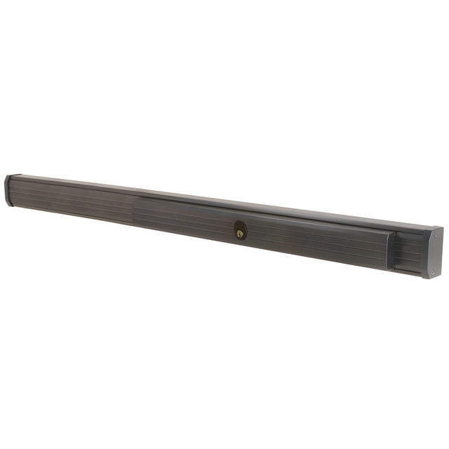 CRL Dark Bronze 48" Jackson® 1285 Push Pad Concealed Vertical Rod Right Hand Reverse Bevel Panic Exit Device with Cylinder Dogging