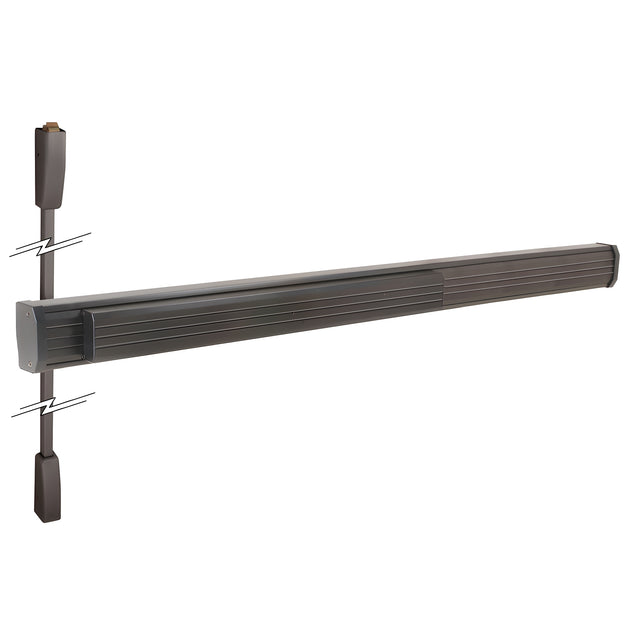 CRL Dark Bronze 48" x 96" Jackson® 1275 Push Pad Surface Vertical Rod Panic Exit Device